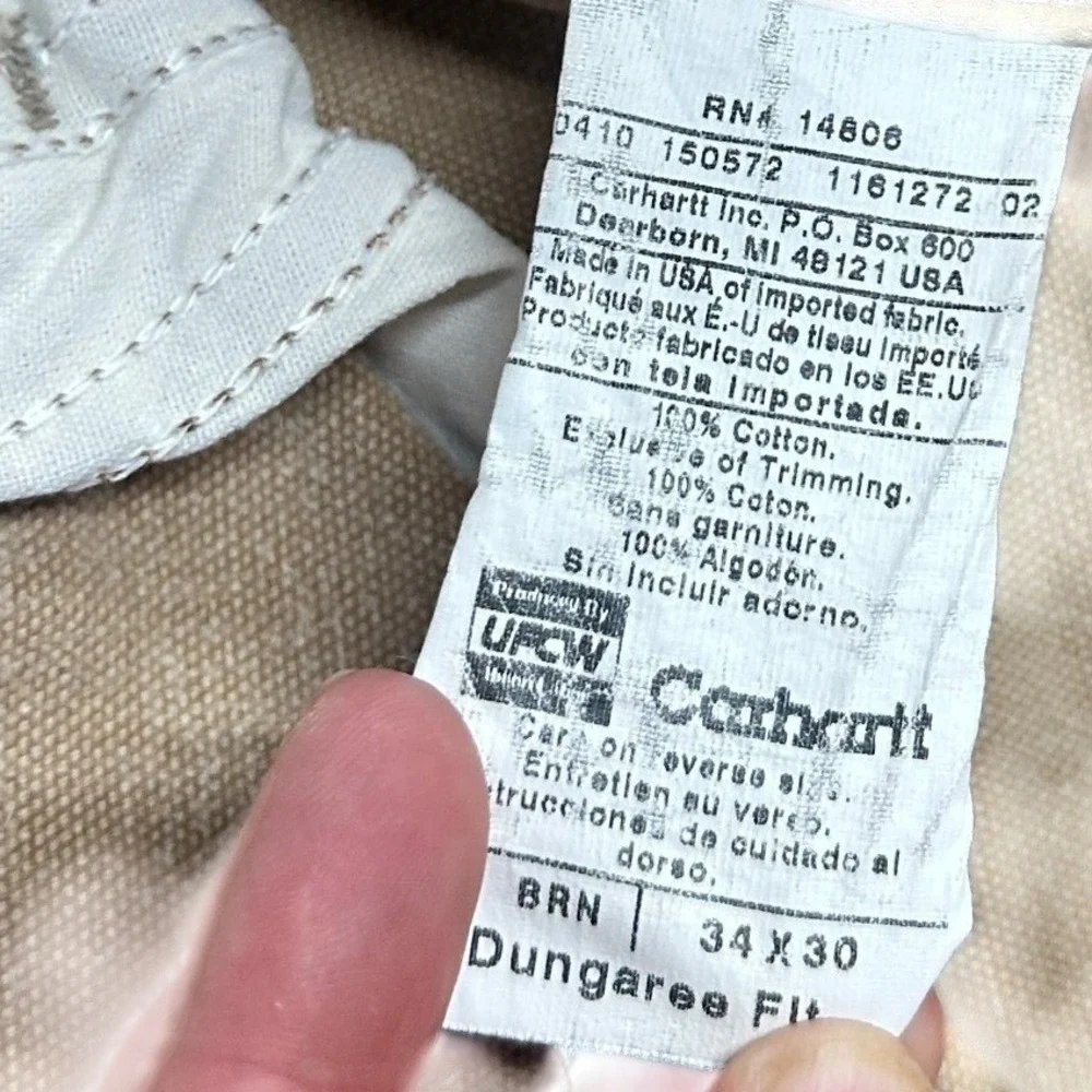 VTG‎ Carhartt Lot 3 USA Double Front Duck Canvas Carpenter Pants 34x30 Dungaree